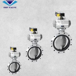 van bướm điều khiển khí nén kèm công tắc giám sát hành trình đóng mở 1a