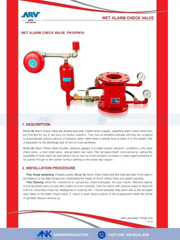 Thông tin Alarm valve ARV
