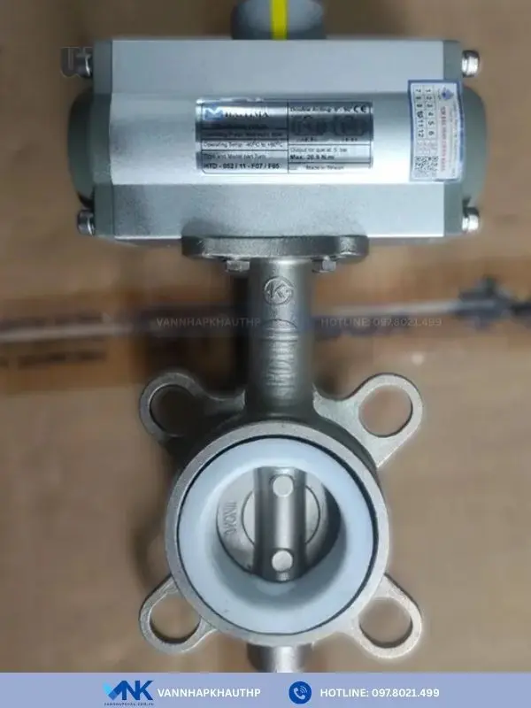 Van bướm DN300 lắp bộ khí nén HTD125