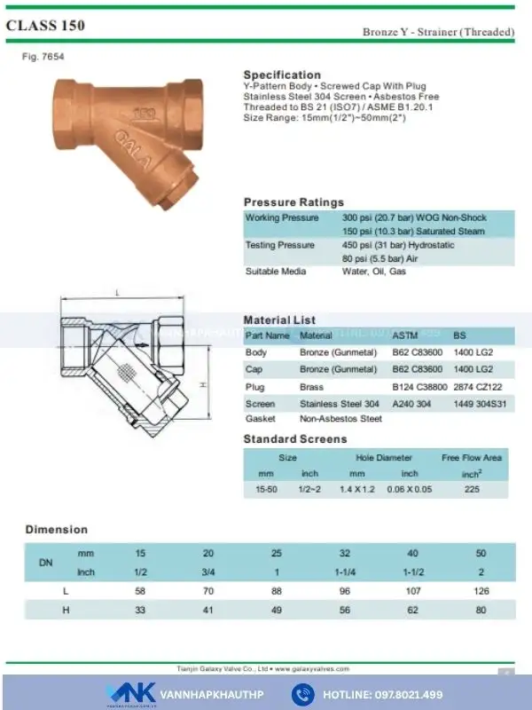 Catalogue lọc y đồng đến từ thương hiệu Gala Hồng Kông