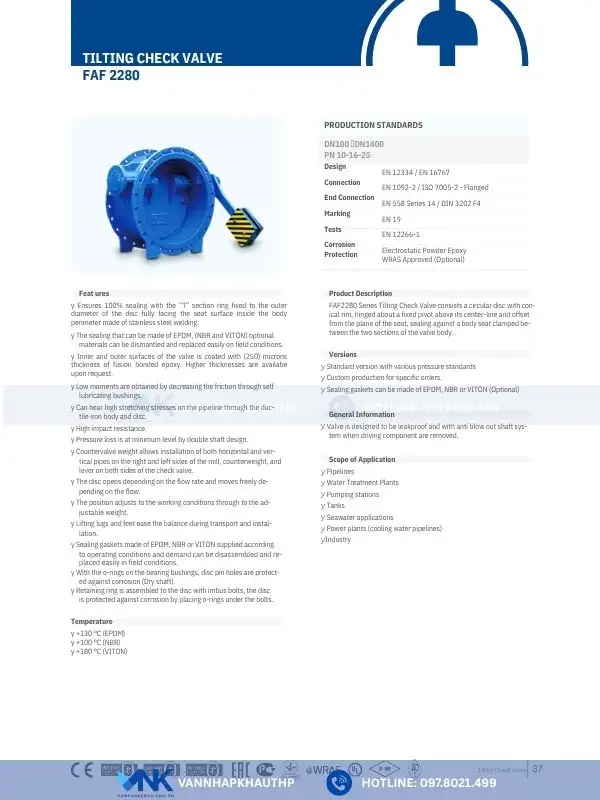 Catalogue van một chiều đối trọng FAF