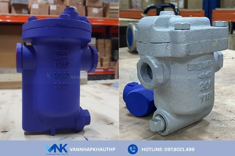 Bẫy hơi ren dạng gầu đảo thiết kế cốc úp ngược