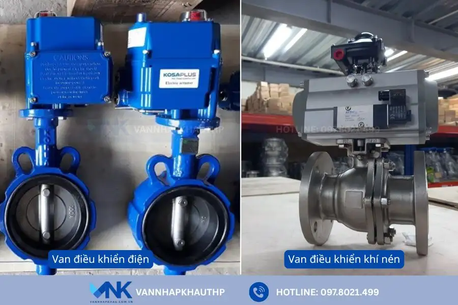 Các kiểu control valves phân theo phương thức điều khiển