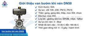 giới thiệu van bướm khí nén dn50