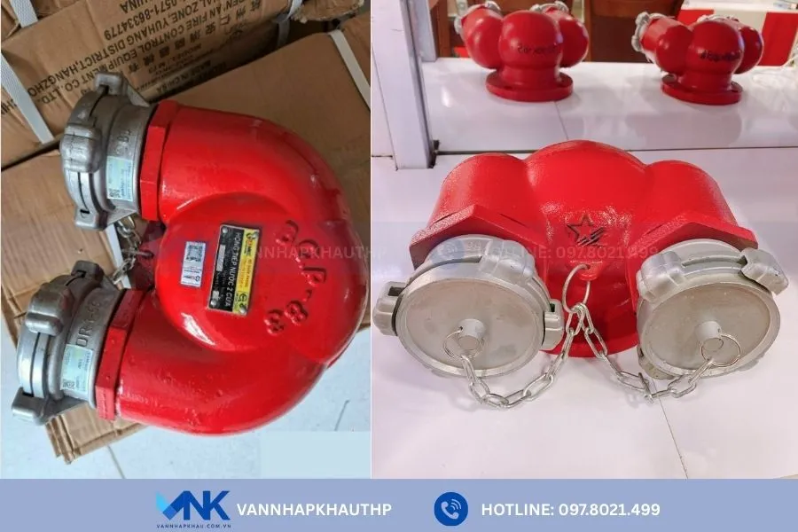 Họng tiếp nước 2 cửa dùng trong phòng cháy chữa cháy