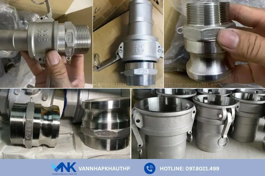 Khớp nối nhanh inox giúp kết nối nhanh đường ống mà không cần phụ kiện phức tạp
