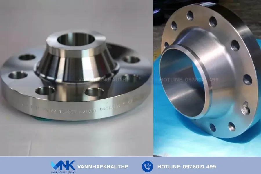 Mặt bích cổ hàn thiết kế với cổ thon dài