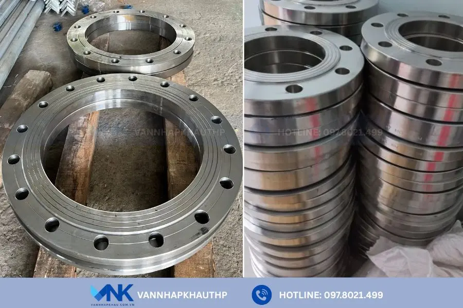 Mặt bích rỗng thiết kế với lỗ xuyên tâm ở giữa cho dòng chảy đi qua