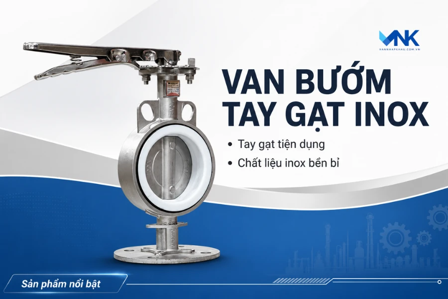 Mua van bướm tay gạt inox giá rẻ tại VannhapkhauTHP