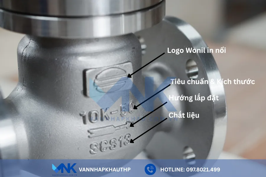 Nhận diện các bộ phận van một chiều lá lật Wonil Hàn Quốc chuẩn