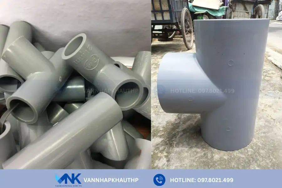 Tê nhựa thiết kế 3 chạc để liên kết thiết bị và đường ống