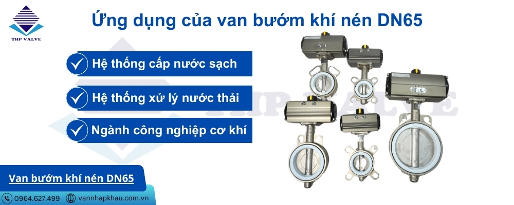 ứng dụng của van bướm khí nén dn65