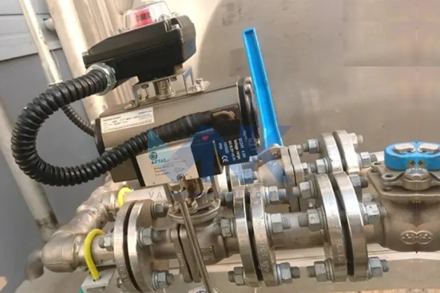 Hình ảnh thực tế ứng dụng của van bi điều khiển khí nén tuyến tính