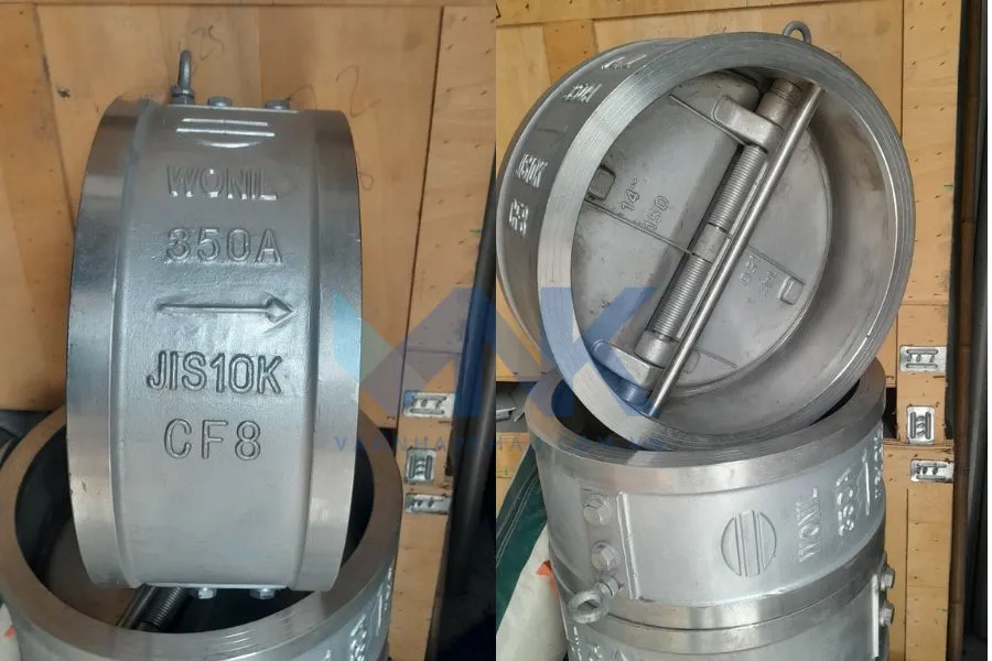 Hình ảnh thực tế van 1 chiều cánh bướm inox chất lượng