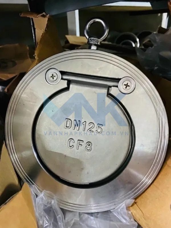 Van 1 chiều đĩa inox cửa lật