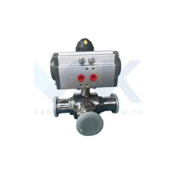 Van bi 3 ngã inox vi sinh điều khiển khí nén