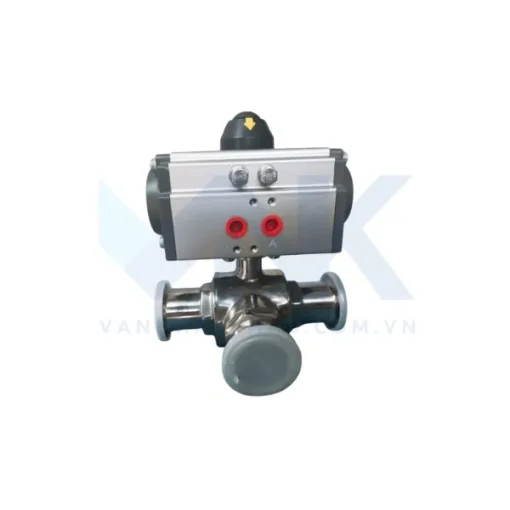 Van bi 3 ngã inox vi sinh điều khiển khí nén