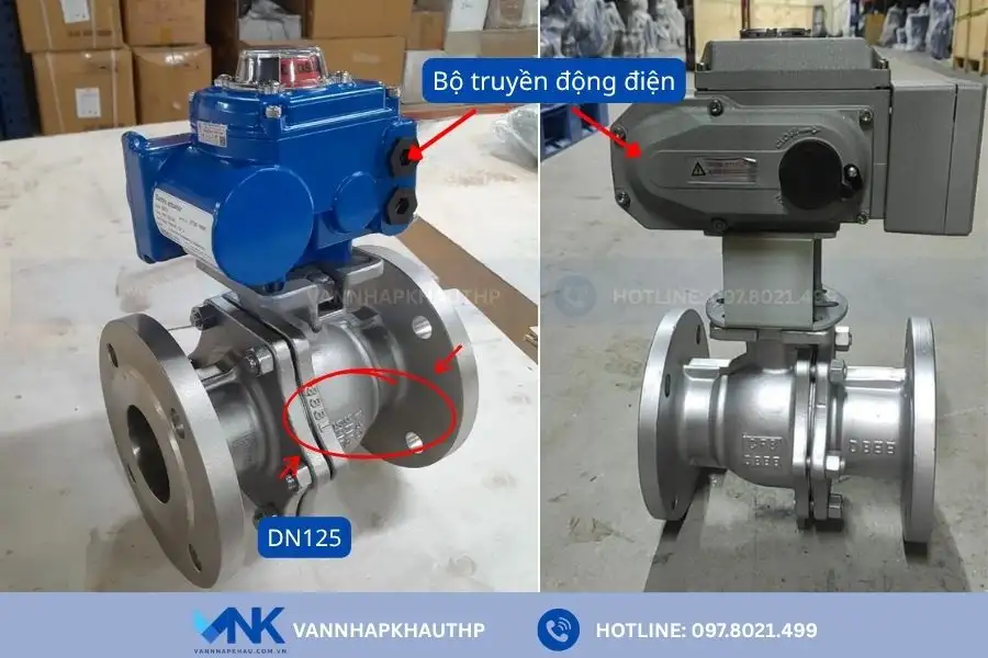 Van bi điều khiển bằng điện kích cỡ DN125