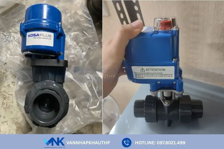 Mẫu van bi điện Kosaplus làm từ nhựa