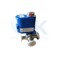 Van bi inox vi sinh 3 ngã điều khiển điện