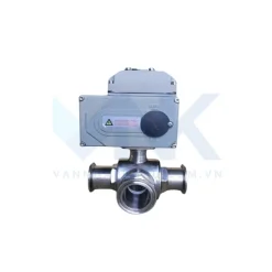 Van bi inox vi sinh 3 ngã điều khiển điện