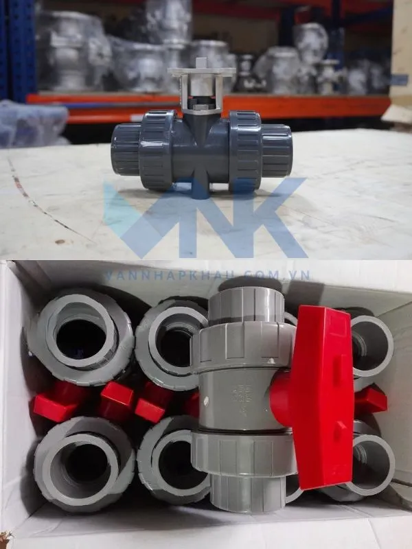 Van bi nhựa gạt tay kết nối rắc co