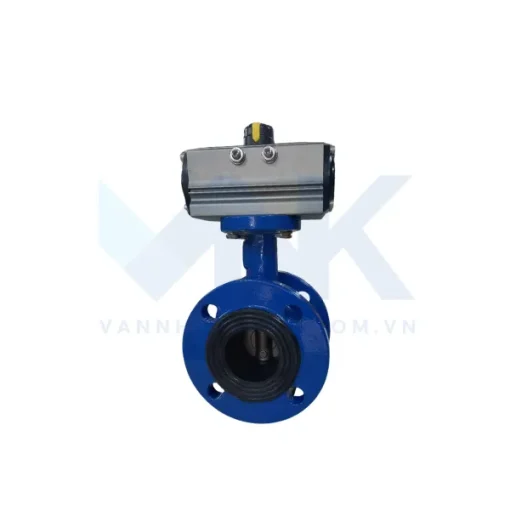 Van bướm điều khiển khí nén hai mặt bích