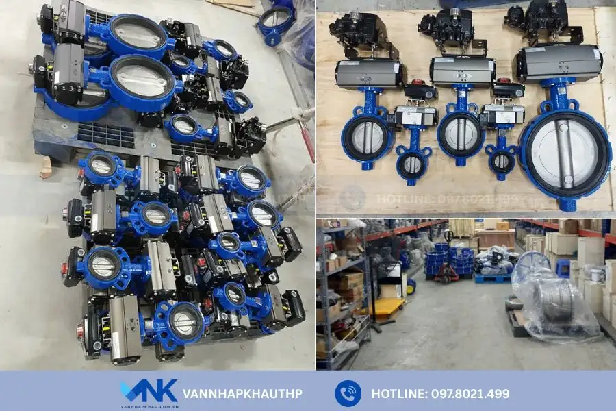 Van Nhập Khẩu sẵn kho số lượng lớn van bướm khí nén Kosaplus Hàn Quốc