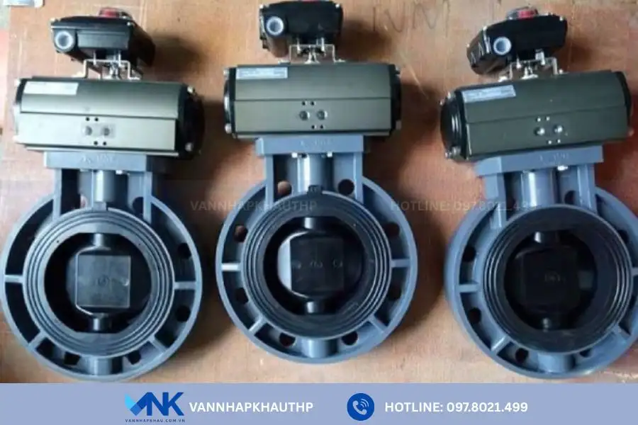 Van bướm nhựa điều khiển khí nén nhẹ, bền, giá tốt