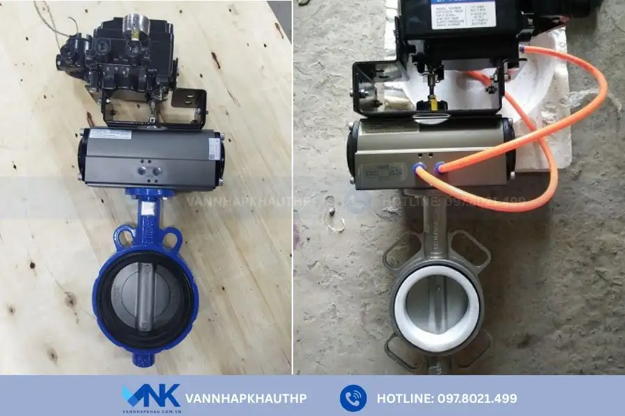 Van bướm điều khiển bằng khí nén Kosaplus dùng cho hệ thống cần điều tiết dòng chảy