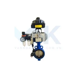 Van bướm điều khiển khí nén lắp bộ lọc khí nén