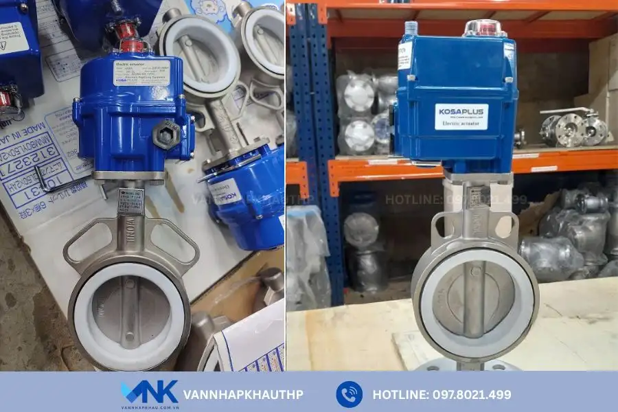 Van bướm inox điều khiển điện Hàn Quốc tự động hóa dễ dàng