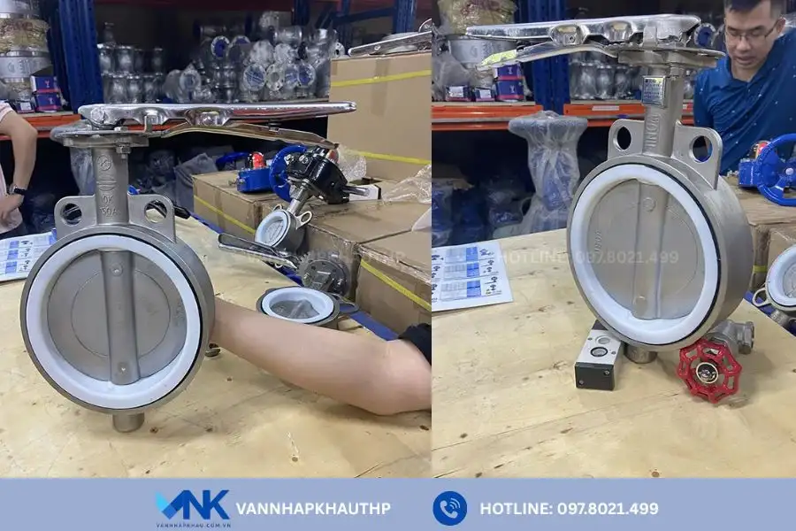 Van bướm inox tay gạt chất liệu inox 304