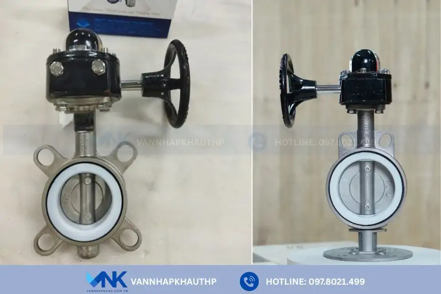 Thiết kế tay quay giúp van bướm inox Wonil đóng mở dễ dàng