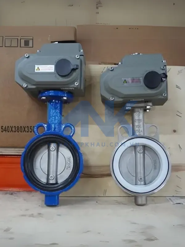 Van bướm kẹp wafer điều khiển điện ON/OFF