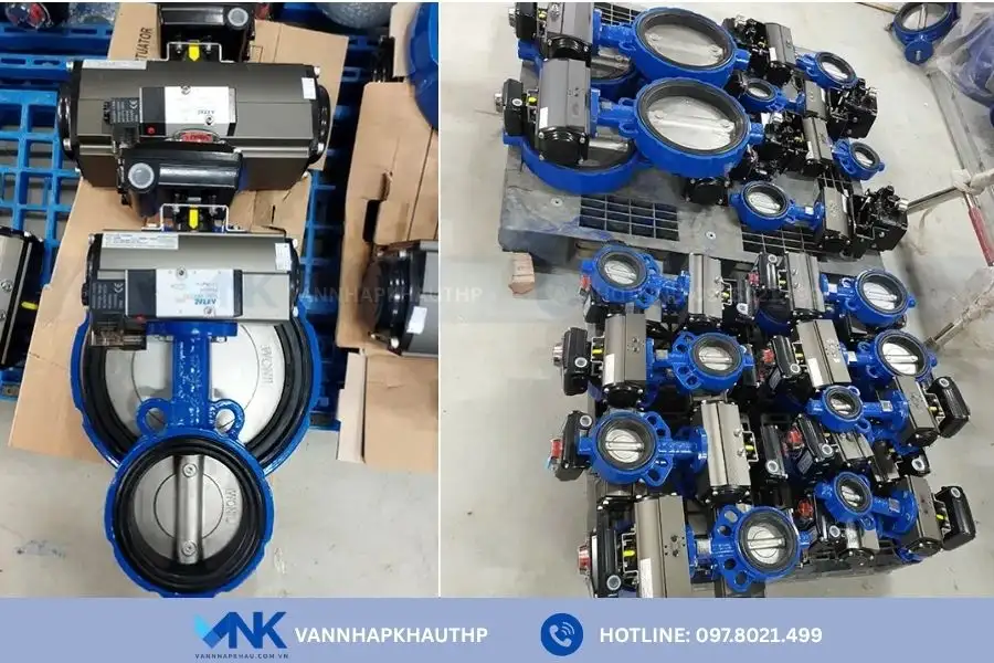 Van Nhập Khẩu sẵn kho số lượng lớn van bướm khí nén Hàn Quốc