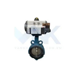 Van bướm điều khiển khí nén lắp van điện từ khí nén Solenoid