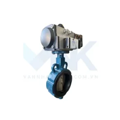 Van bướm điều khiển khí nén lắp van điện từ khí nén Solenoid