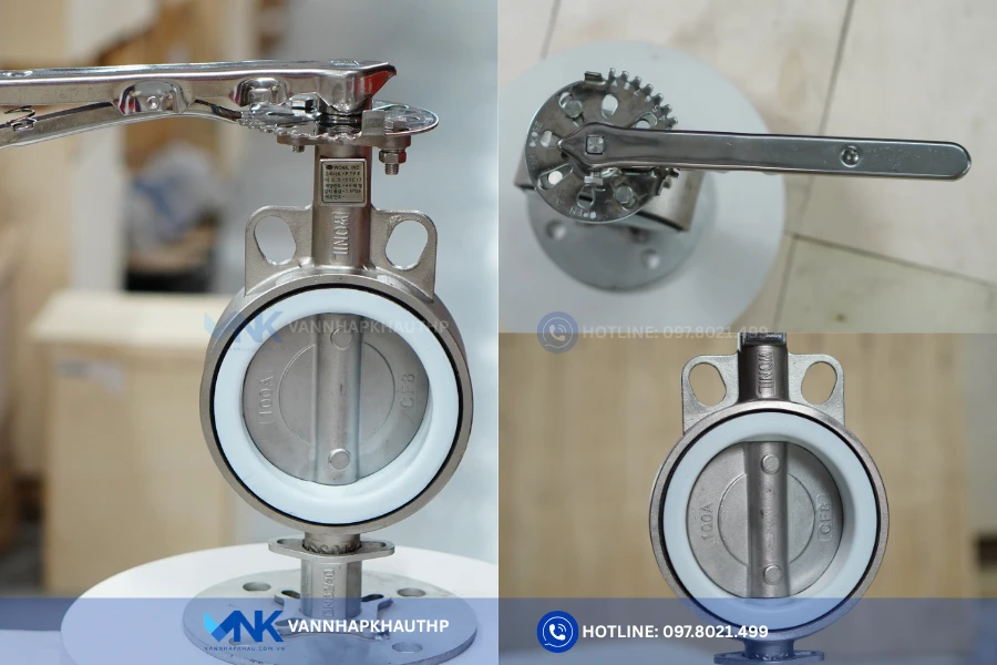 Hình ảnh Van bướm tay gạt inox