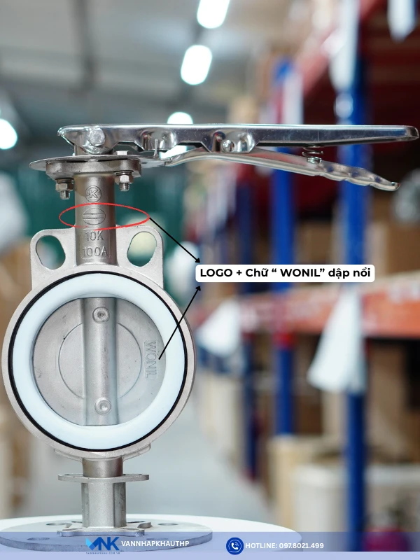 Van bướm tay gạt inox Wonil