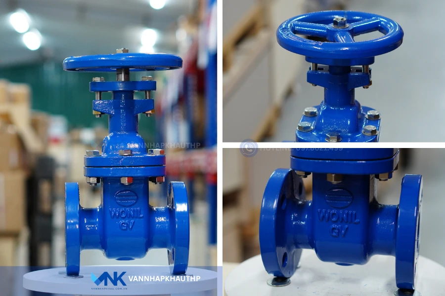 Van cổng ty chìm Wonil thiết kế trục van nằm bên trong thân