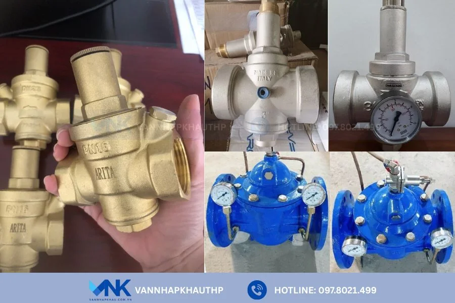 Van giảm áp nước phân theo chất liệu