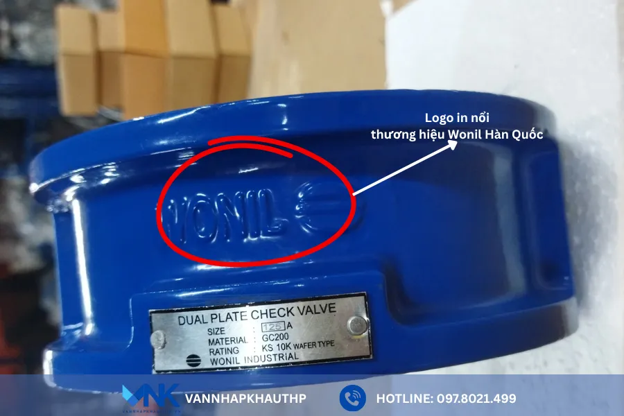 Hình ảnh nhận diện van một chiều cánh bướm Wonil Hàn Quốc chuẩn