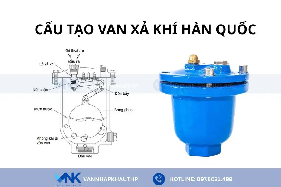 Các bộ phận chính của van xả khí Hàn Quốc