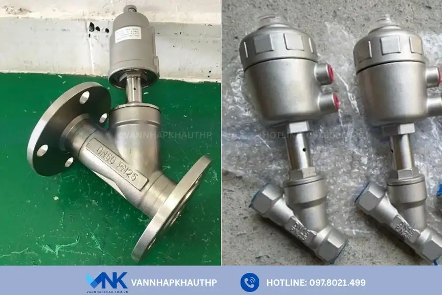 Các mẫu van xiên khí nén phân theo kết nối