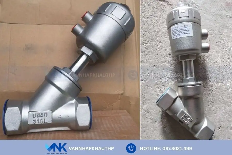 Van xiên khí nén là van dùng khí nén để đóng mở điều tiết dòng chảy