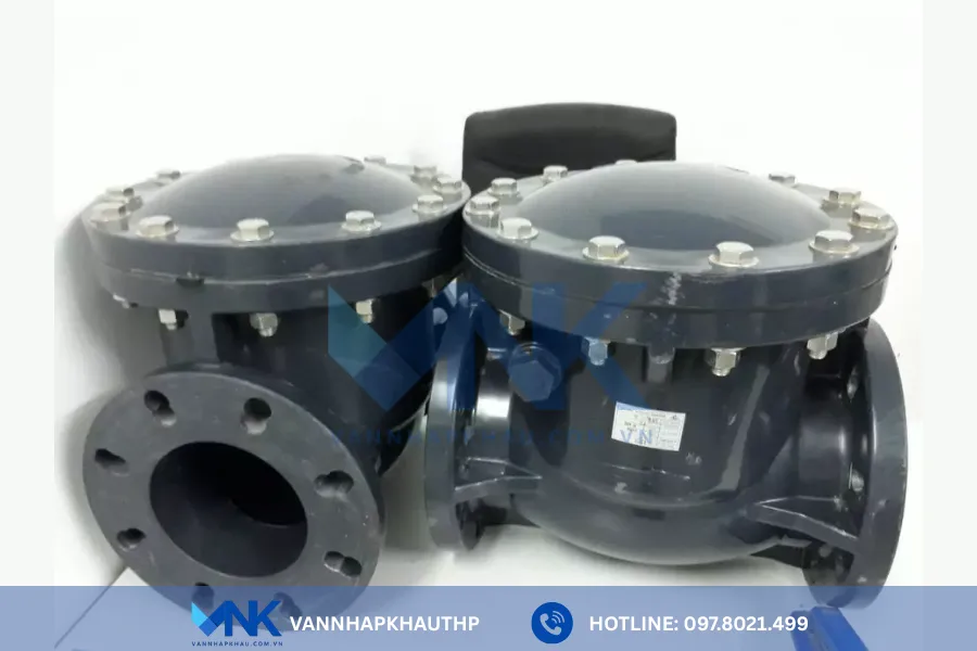 Van một chiều hai mặt bích nhựa