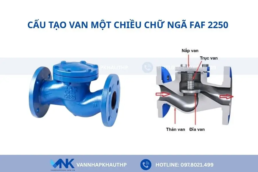 Các bộ phận của van một chiều chữ ngã FAF 2250