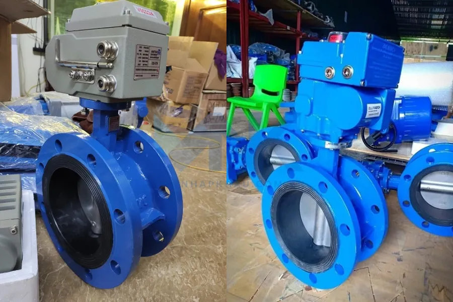 Van bướm điện lắp bích