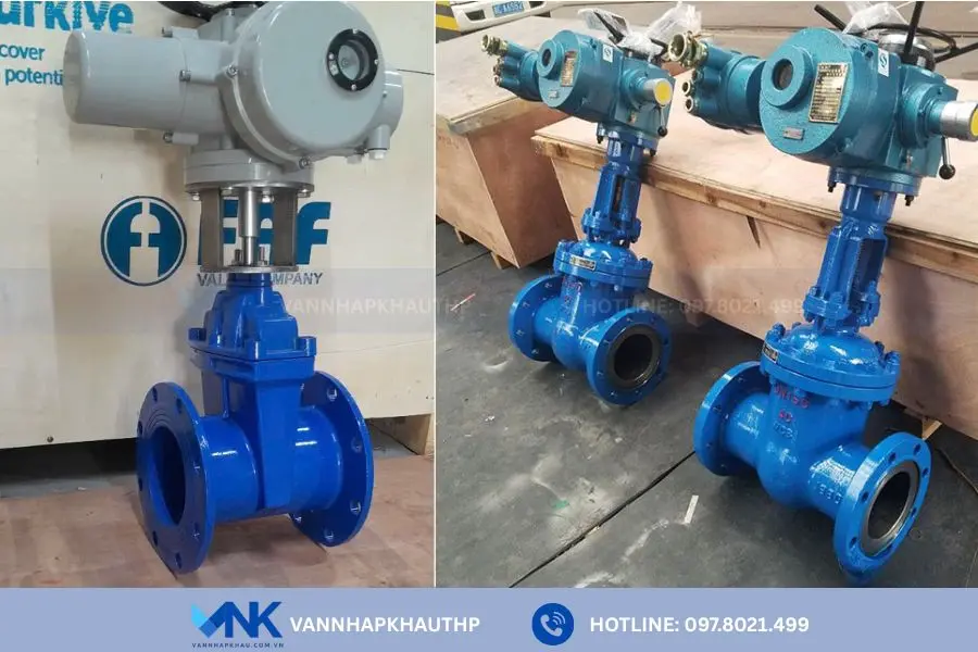 Van cổng gang vận hành điện đóng mở tự động nhanh chóng